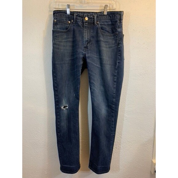 Levi's 511 Commuter 32x30 Mens Dark Wash Slim Fit Jeans Cotton Distressed - Picture 1 of 16